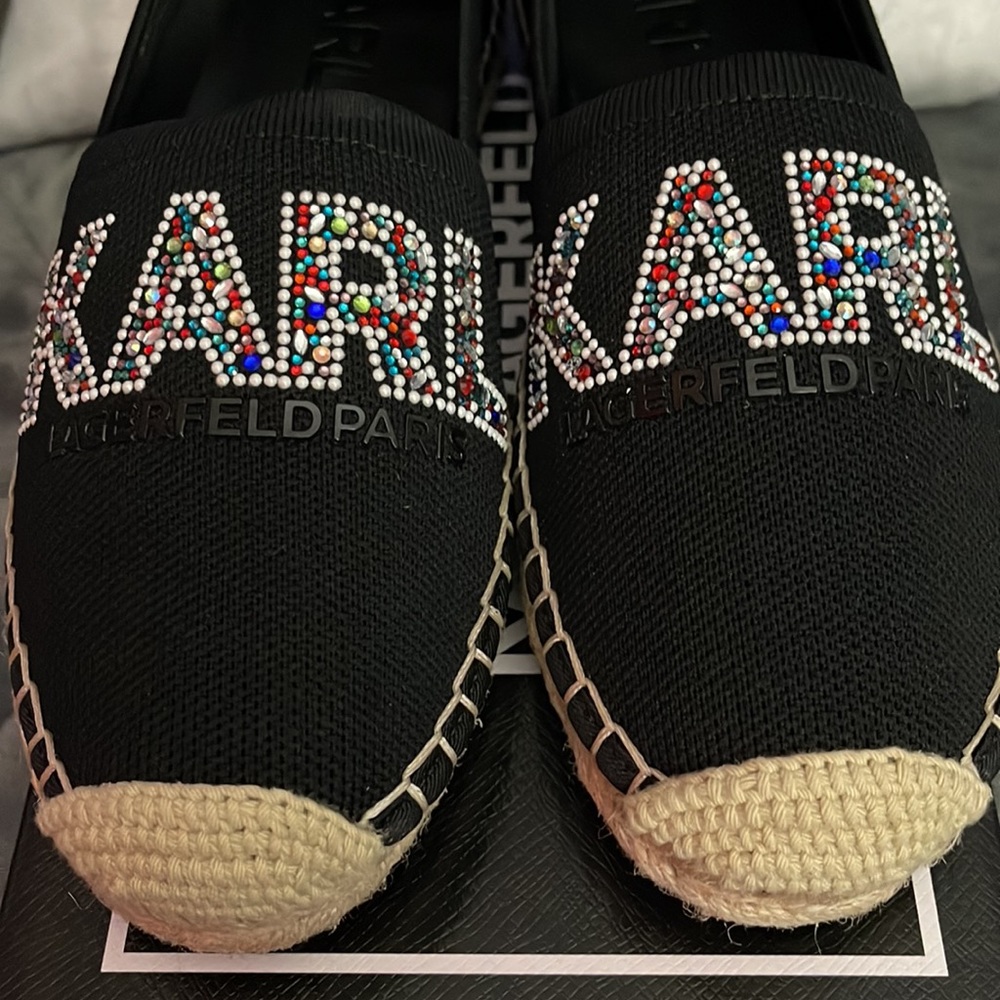 Karl Lagerfeld Margo flat espadrilles size 8 with box and tags brand new pristin